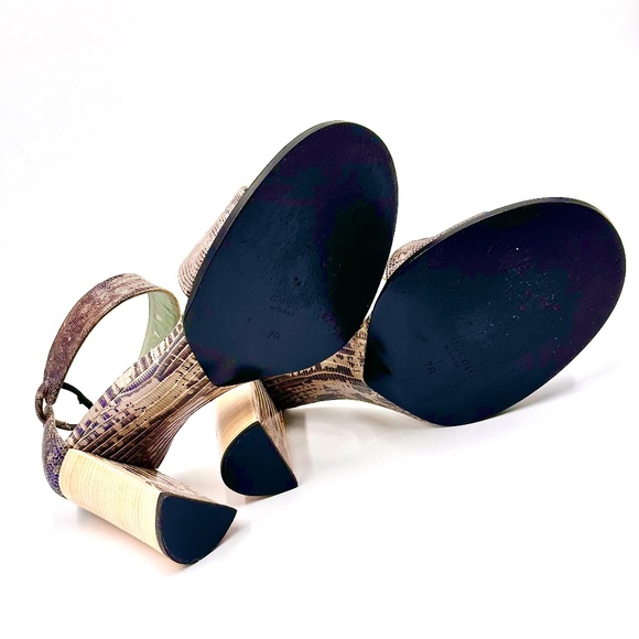 Gucci Vintage Python Ankle Strap Block High Heels SZ 7 - Picture 15 of 15